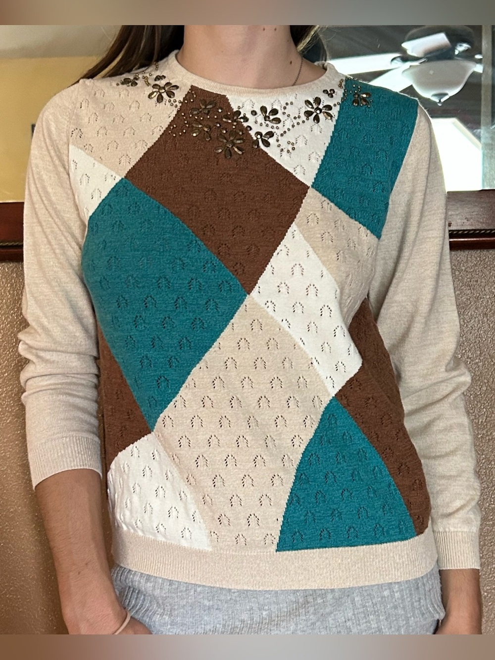 Alfred Dunner Women’s Argyle Sweater